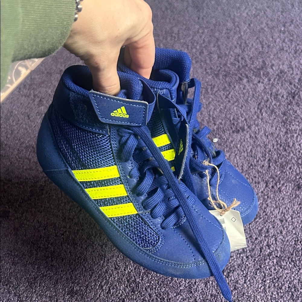 Adidas Kids Sneakers in Blue and Neon Yellow